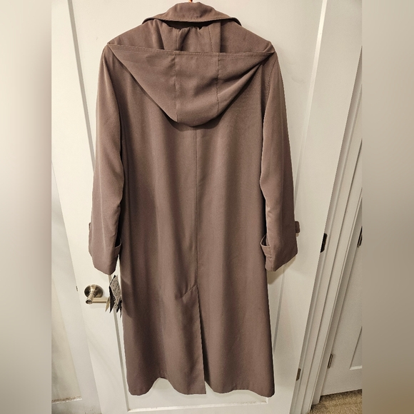 Vintage - NWT Utex Design - Removable Lining Dark Mauve Trench Coat - Size 16 - Picture 6 of 14